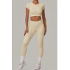 Бесшовный женский фитнес комплект Crop T-shirt + Leggings model 142